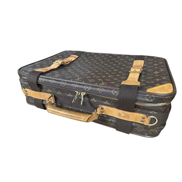 Louis Vuitton Monogram 21" Canvas Satellite 53 Soft Suitcase Leather LV Travel - Picture 5 of 16